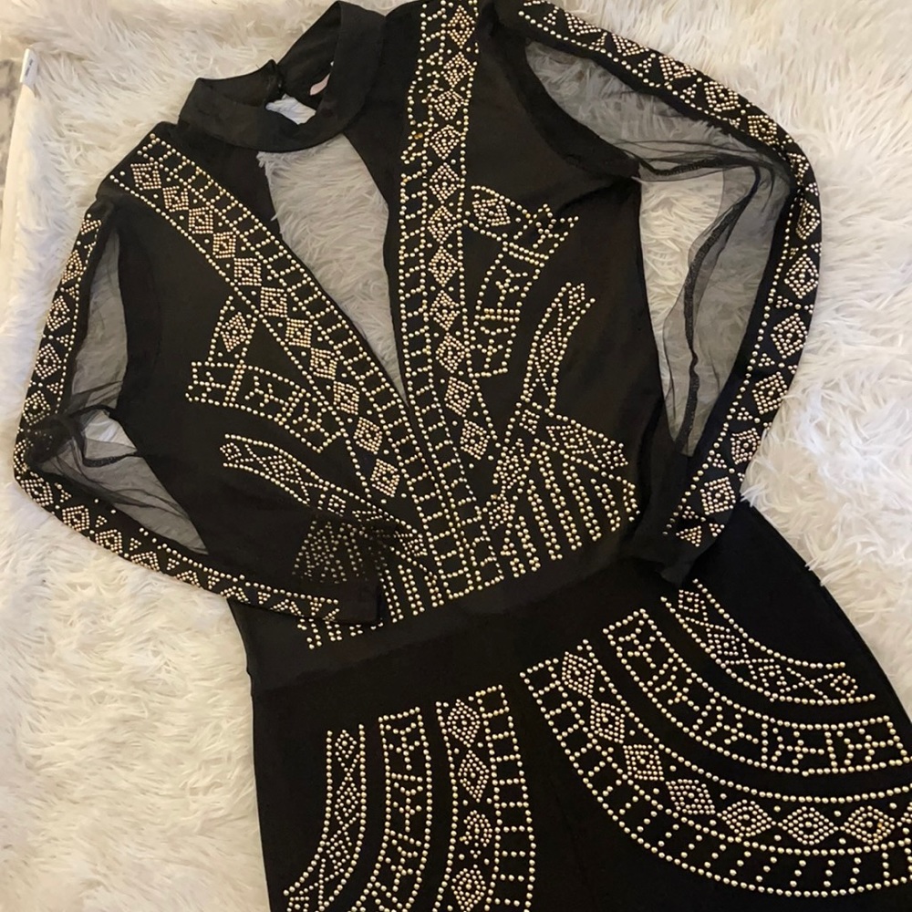 Black and gold mush jumpsuit